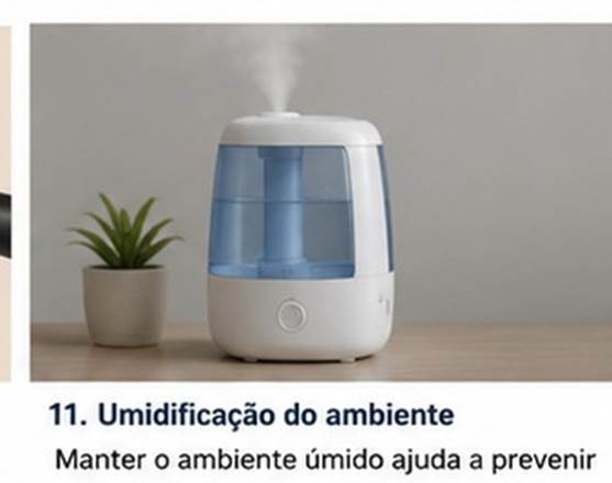 Umidificador de ambiente para ajudar a reduzir o ressecamento da mucosa nasal