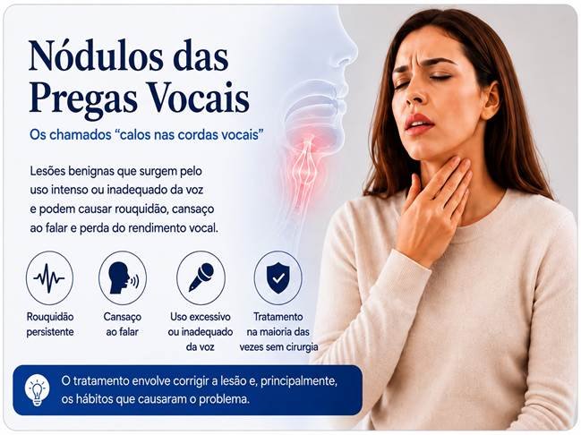 Nódulos das pregas vocais: rouquidão persistente e uso da voz